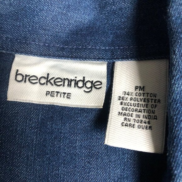 Breckenridge Jean Jacket Womens Size Medium Petite Embroidered Button Up Denim - Picture 6 of 7